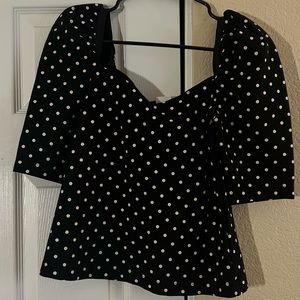 H&M Black Polka-Dotted Blouse